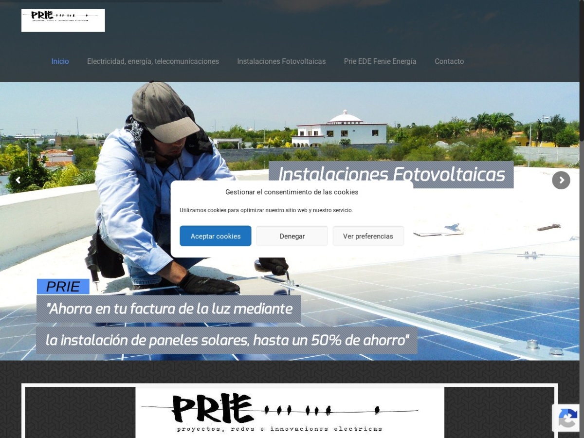 Diseño web de Instalaciones Eléctricas Prie (instalacioneselectricasprie.com)