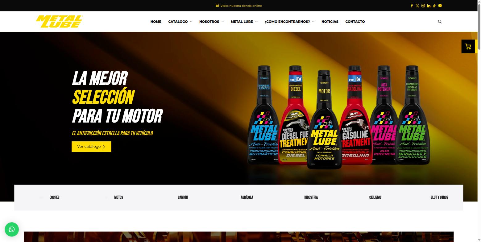 Diseño web de Metal Lube (metallube.es)