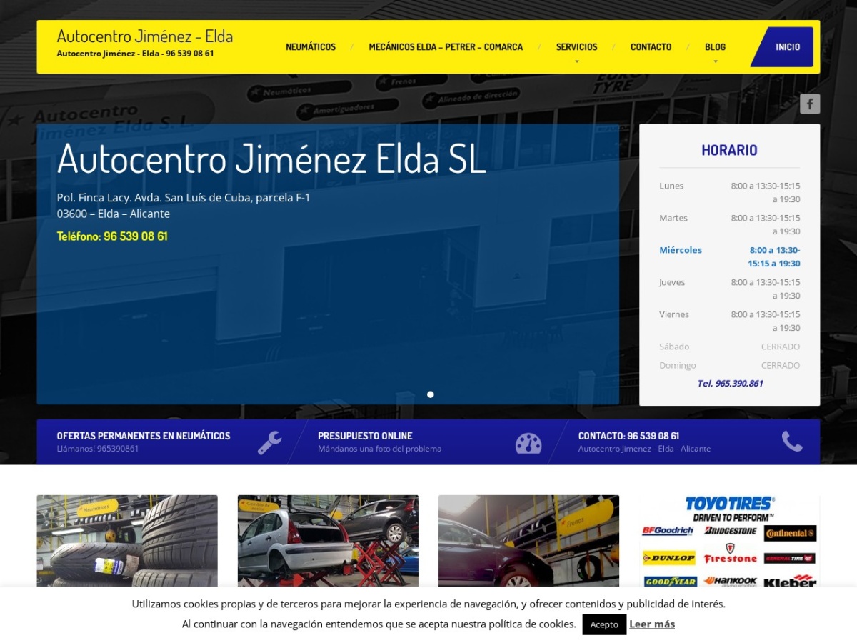 Diseño web de Neumáticos Jiménez (neumaticosjimenez.com)