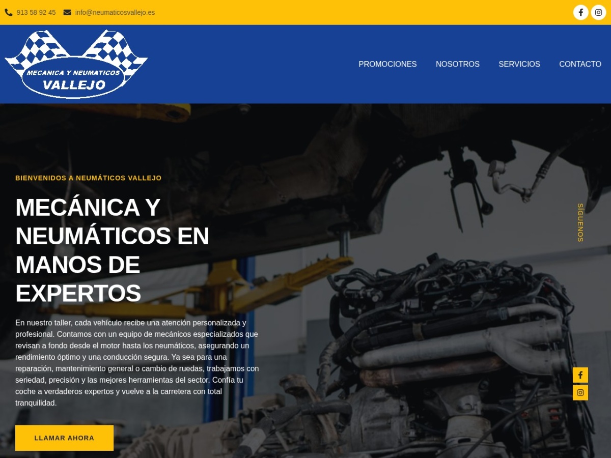 Diseño web de Neumáticos Vallejo (neumaticosvallejo.es)