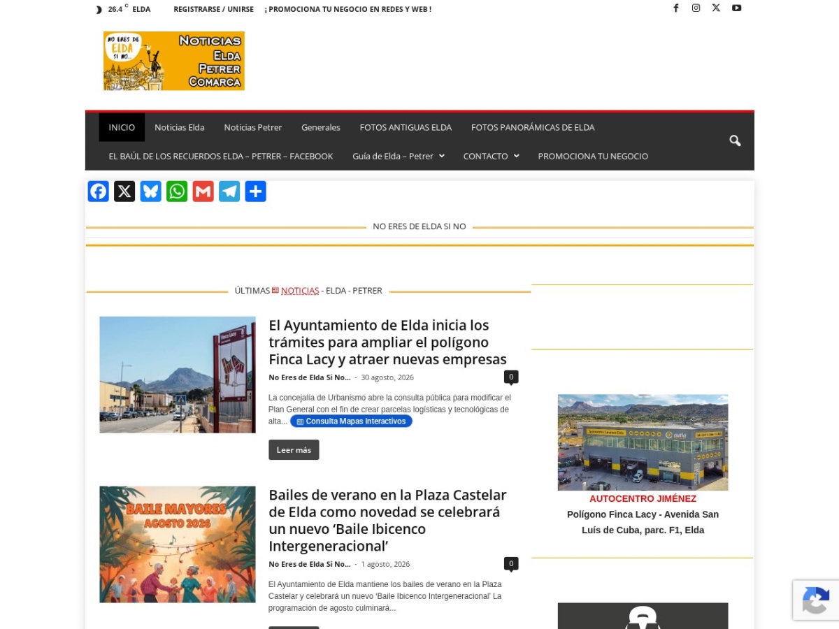 Diseño web de No Eres de Elda Si No (noeresdeeldasino.com)