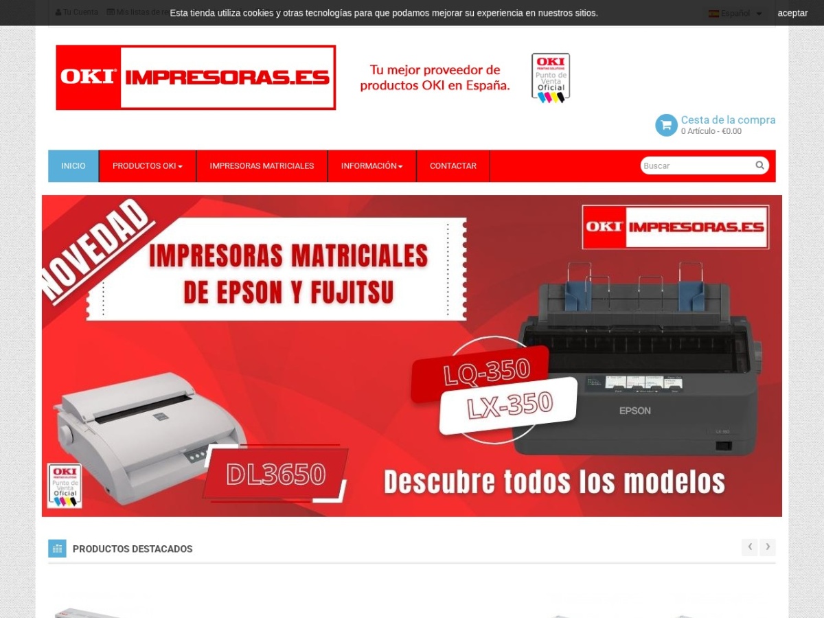 Diseño web de OKI Impresoras (okiimpresoras.com)