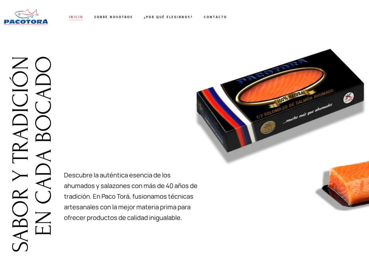 Diseño web de Productos Paco Tora (productospacotora.es)