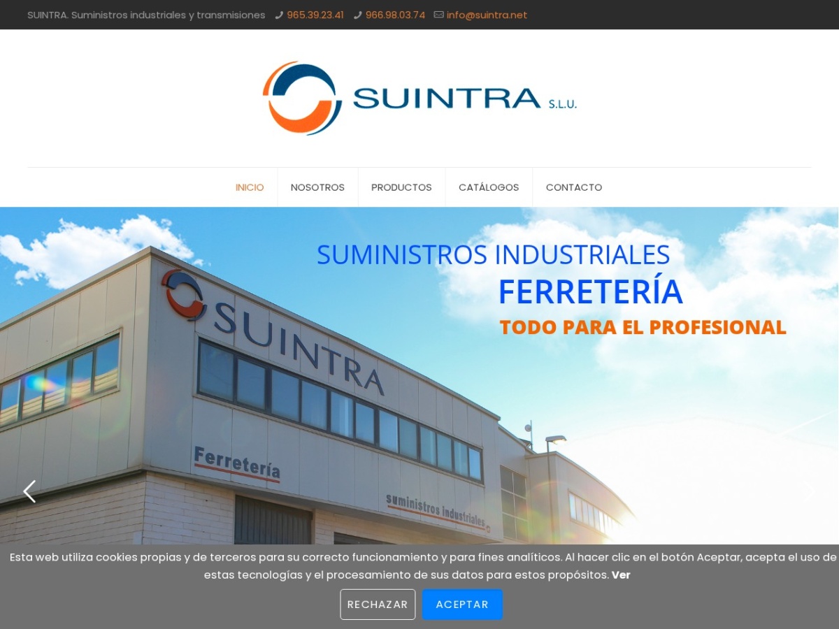 Diseño web de Suintra (suintra.net)