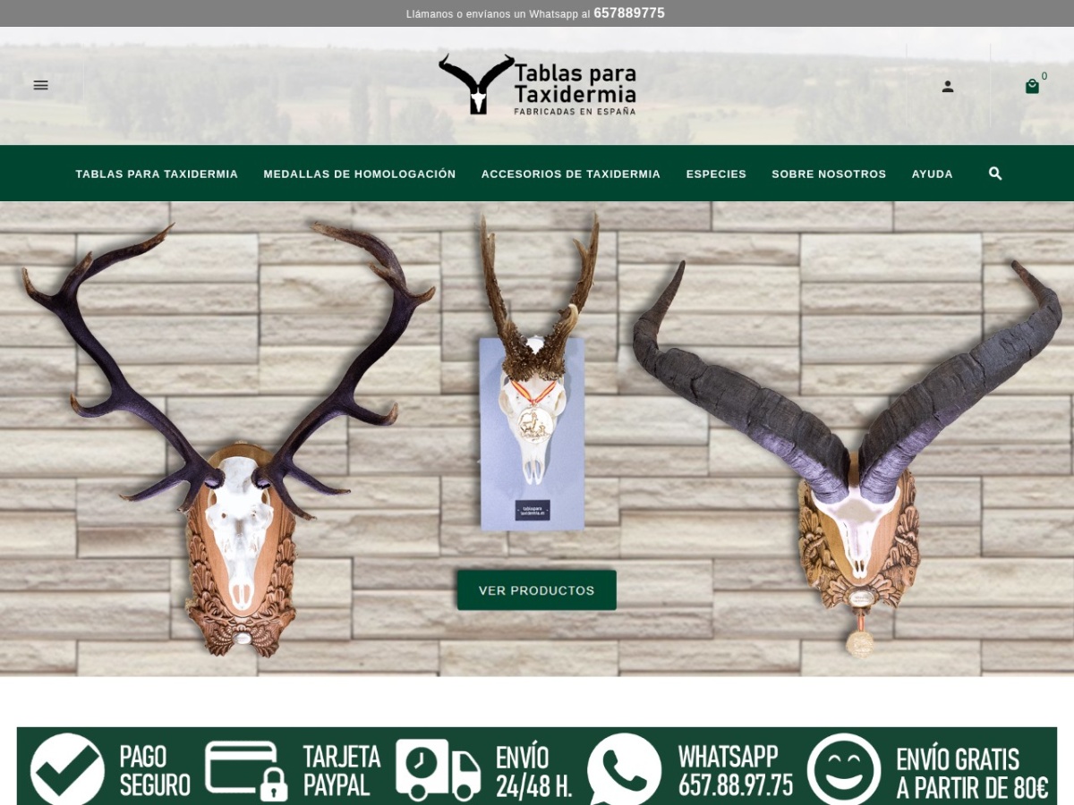 Diseño web de Tablas para Taxidermia (tablasparataxidermia.com)
