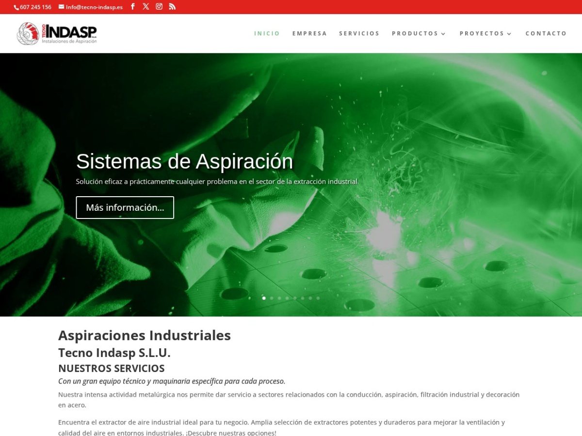 Diseño web de Tecno Indasp (tecno-indasp.com)